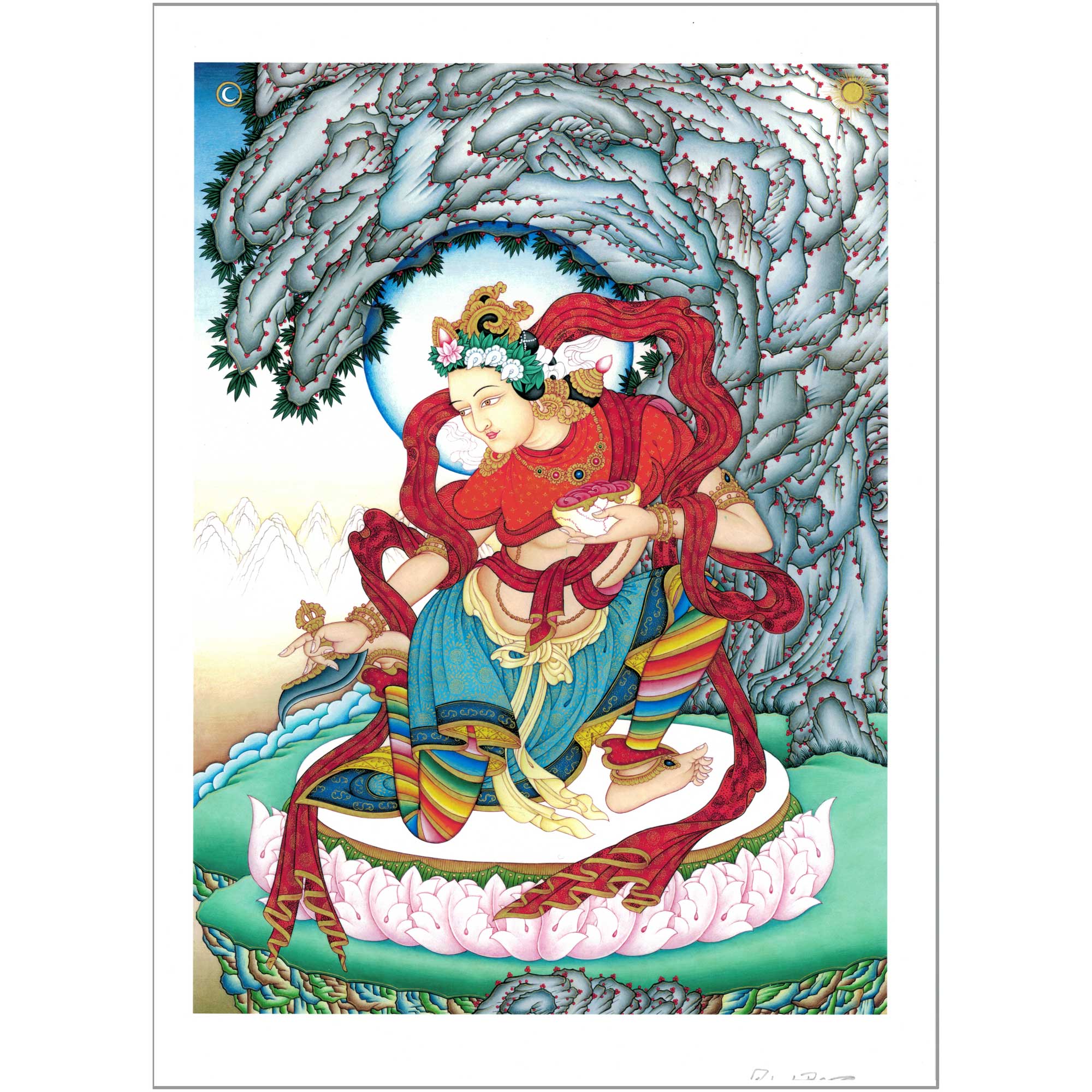 Yeshe Tsogyal Thangka Print - A4