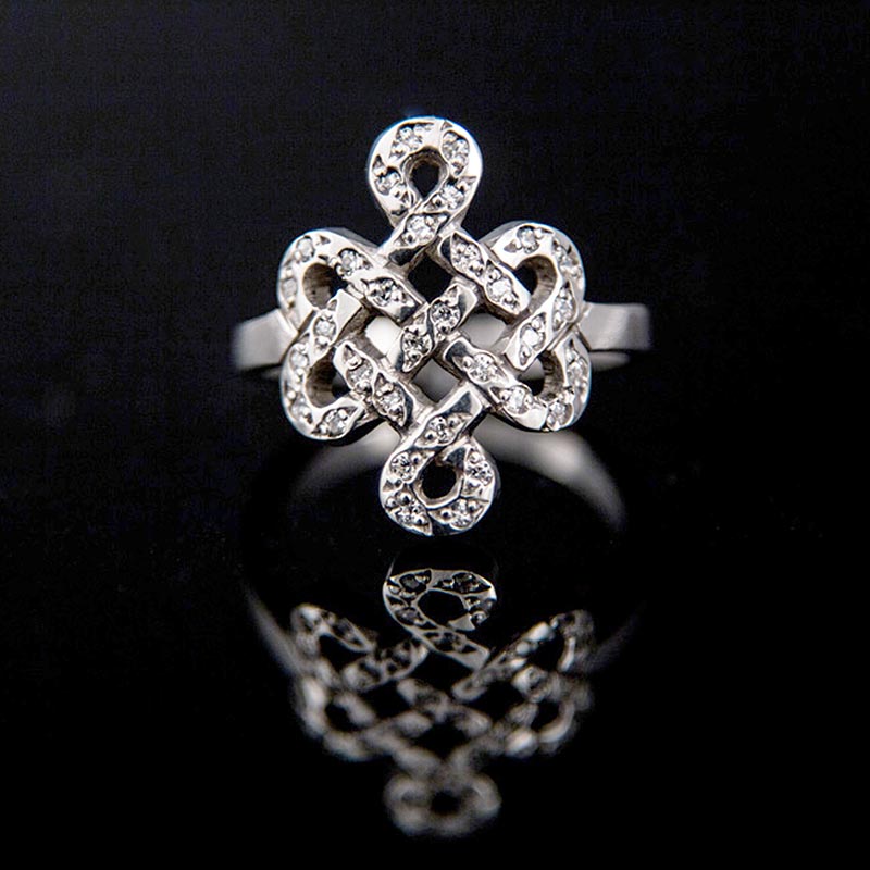 Endless Knot with CZ Ring