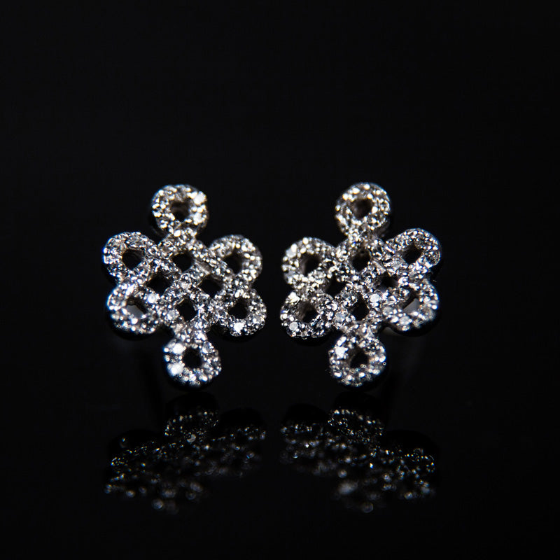 Endless Knot with CZ Earrings