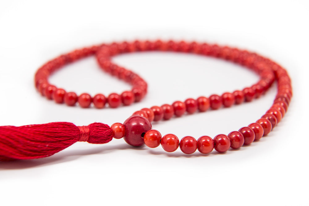 Red Coral Mala - 6mm