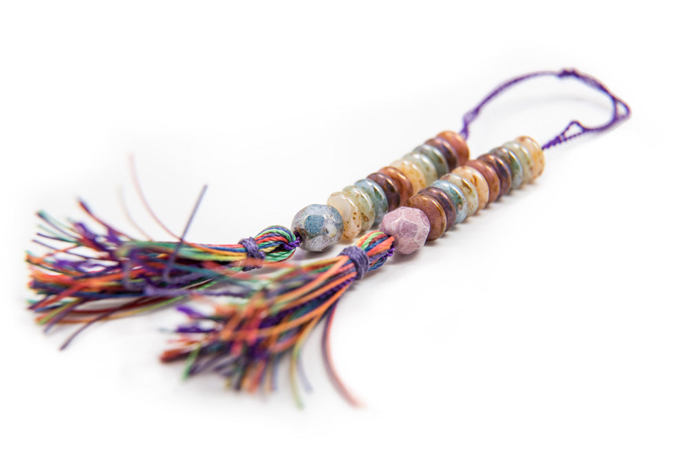 Rainbow Glass with Tassel Counters