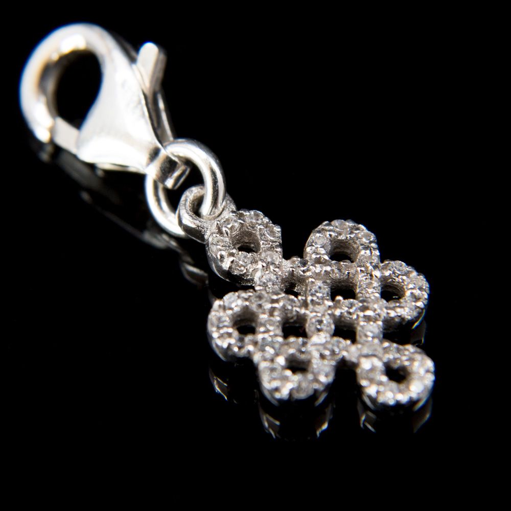 Sterling Endless Knot with CZ Bhum Counter