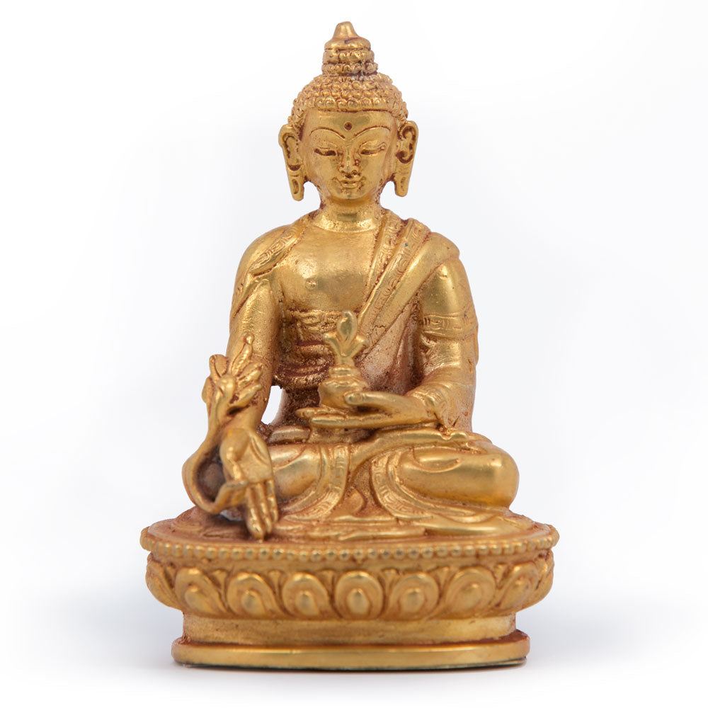 Medicine Buddha Gold Statue - Mini