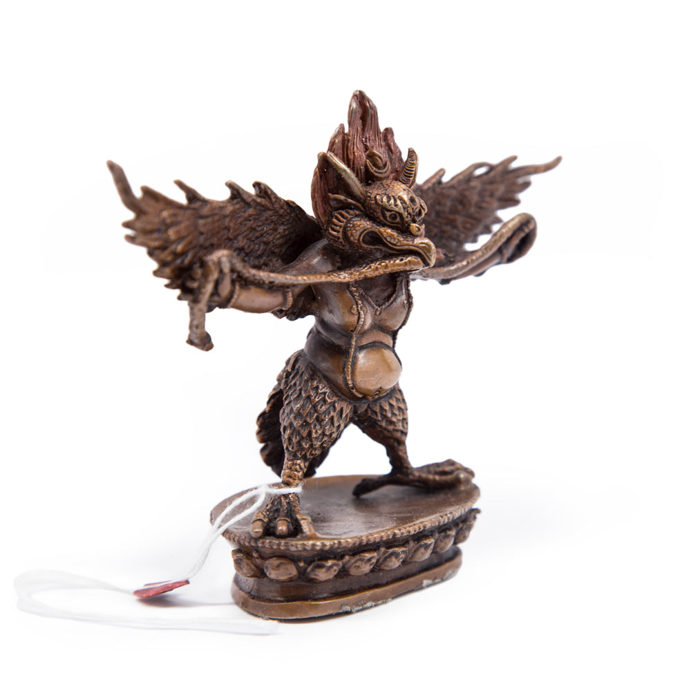 Garuda Oxidized Copper Statue - 3"