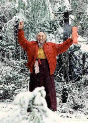 Chagdud Rinpoche Hands Raised Photo