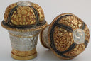 Gold and Silver Thangka Knob Set - Extra Large