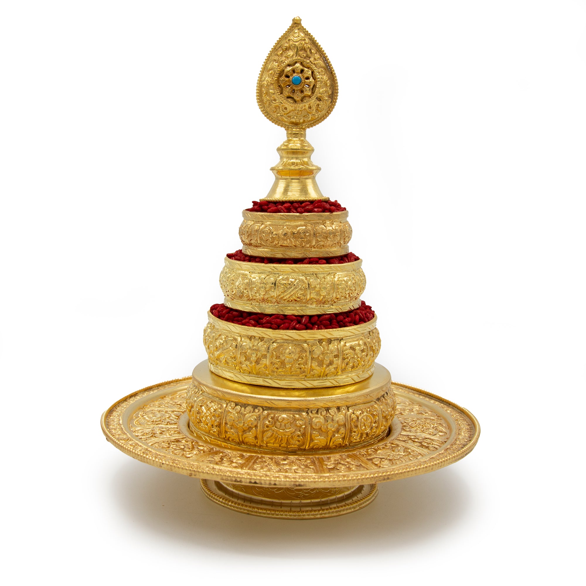 Gold Mandala Set with Stand