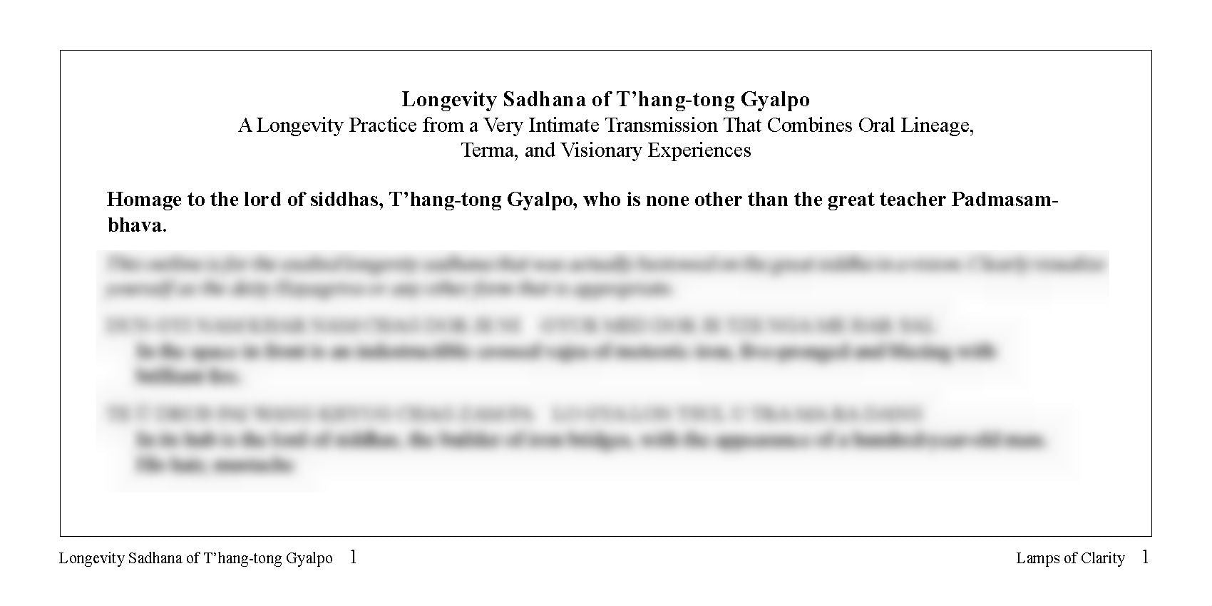 Concise T'hang Tong Gyalpo Text